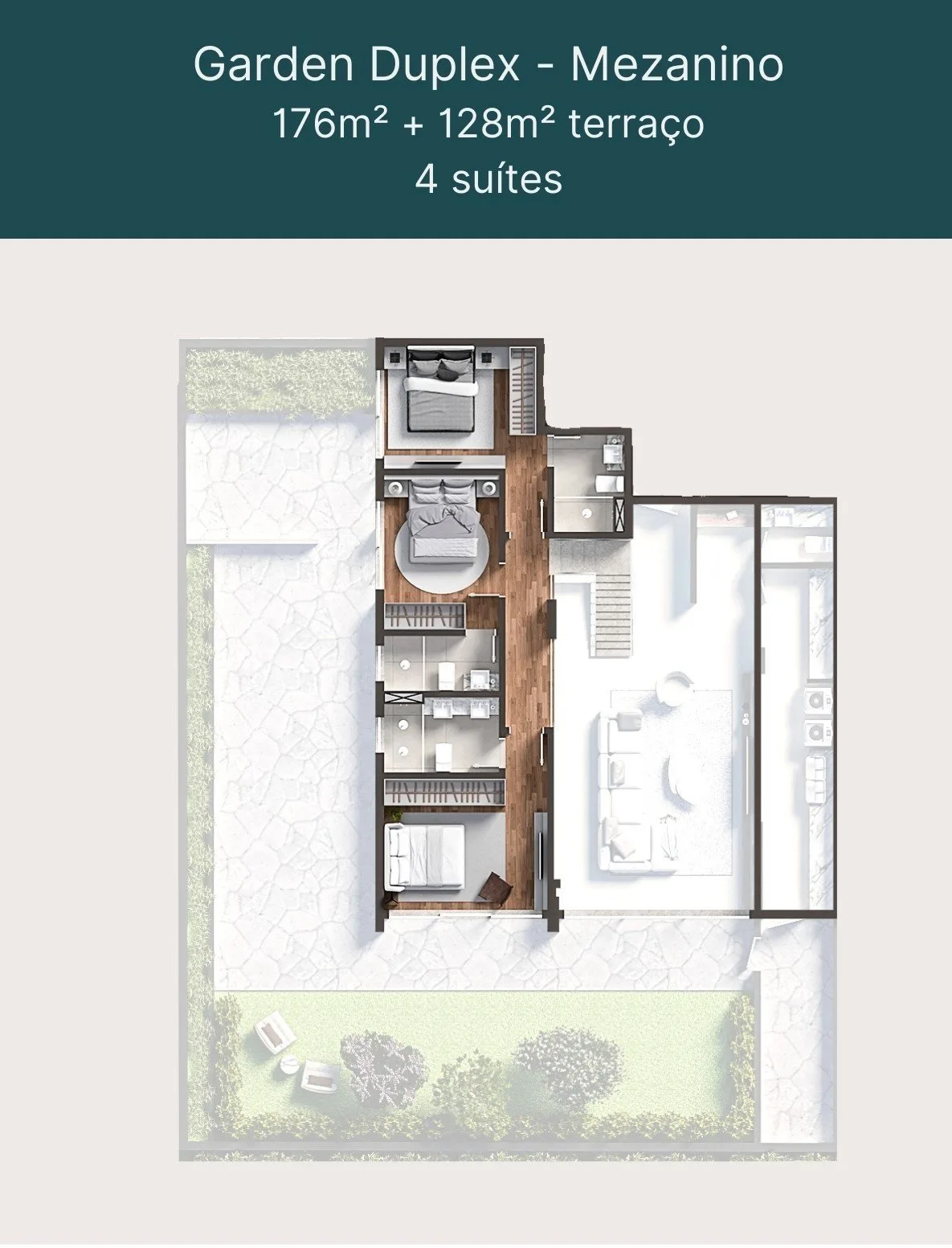 Planta do apartamento — referência Garden Mezanino