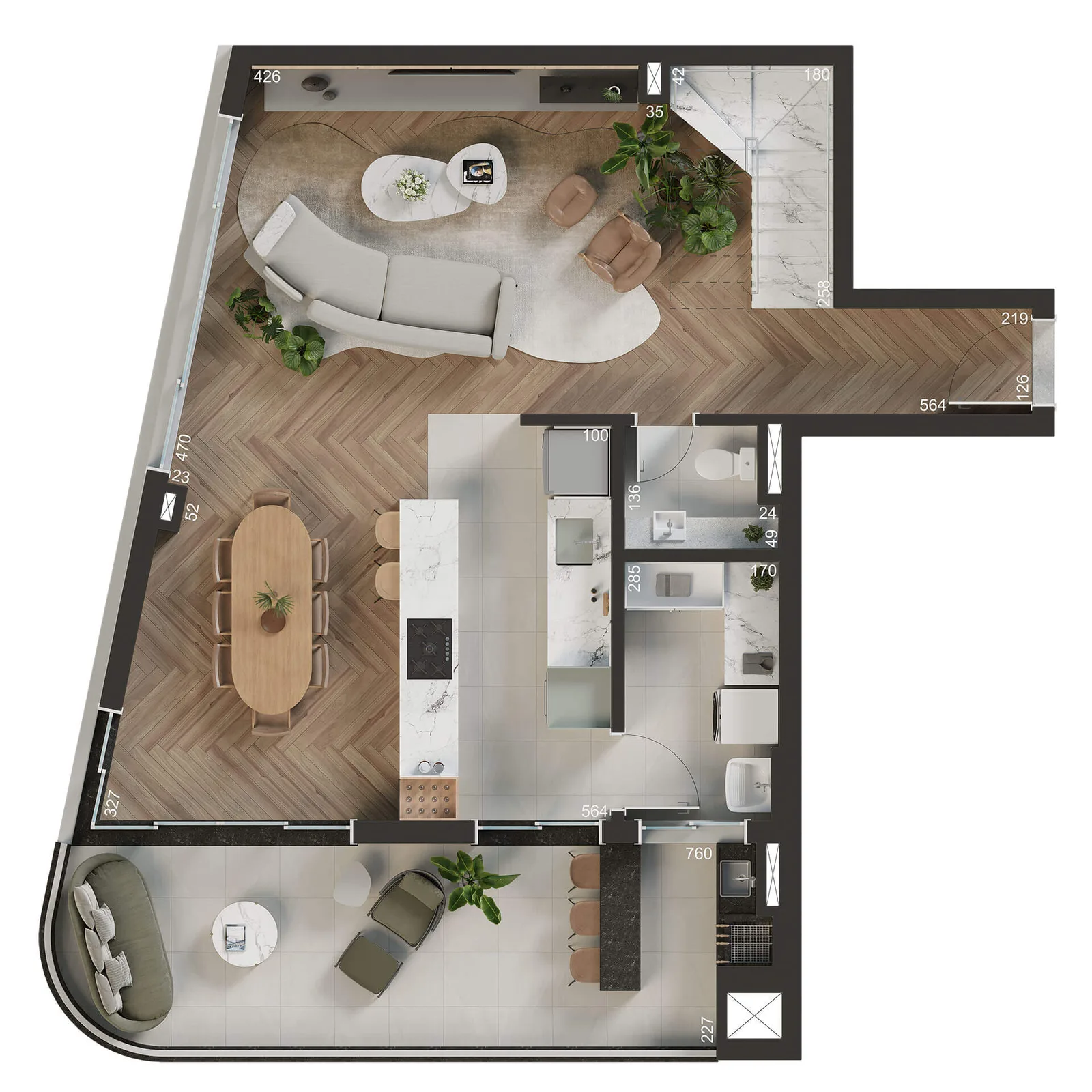 Planta do apartamento — referência 1704824814 05 LIOR FloorPlan Duplex Inferior 01 RF