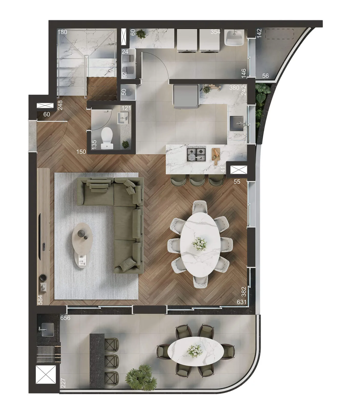 Planta do apartamento — referência 1704826014 09 LIOR FloorPlan Duplex Inferior 03 RF