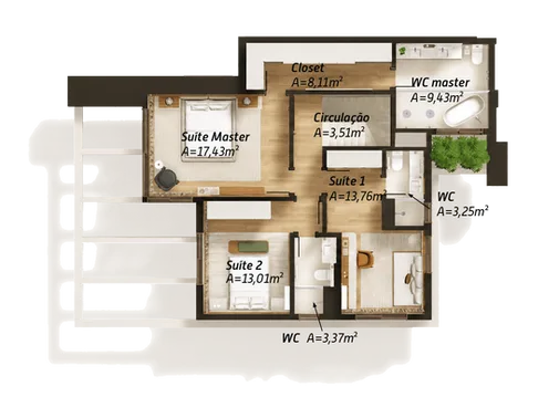 Planta do apartamento — referência 011666 83becb4ee1c142ac8431413f7984ca71~mv2
