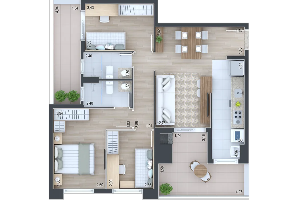 Planta do apartamento — referência Garden 5