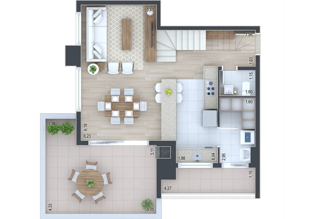 Planta do apartamento — referência Cobertura final 5 - Ático