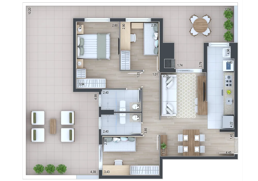Planta do apartamento — referência Garden 6