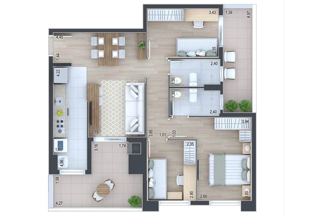 Planta do apartamento — referência Garden 1