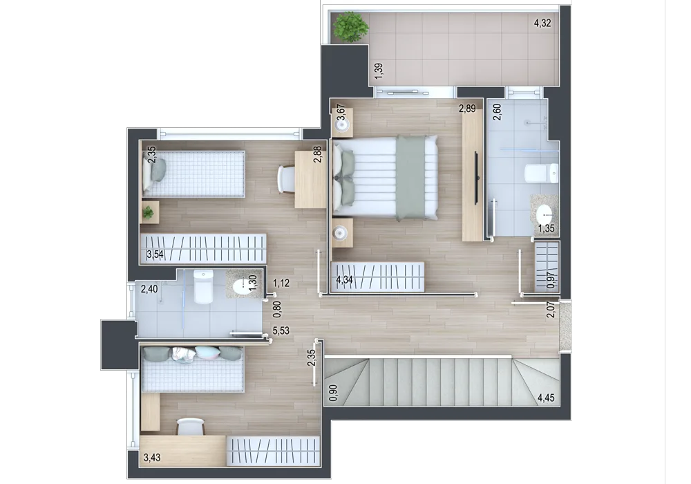 Planta do apartamento — referência Cobertura final 6 - Ático