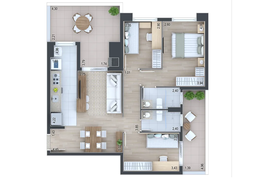 Planta do apartamento — referência Garden 2