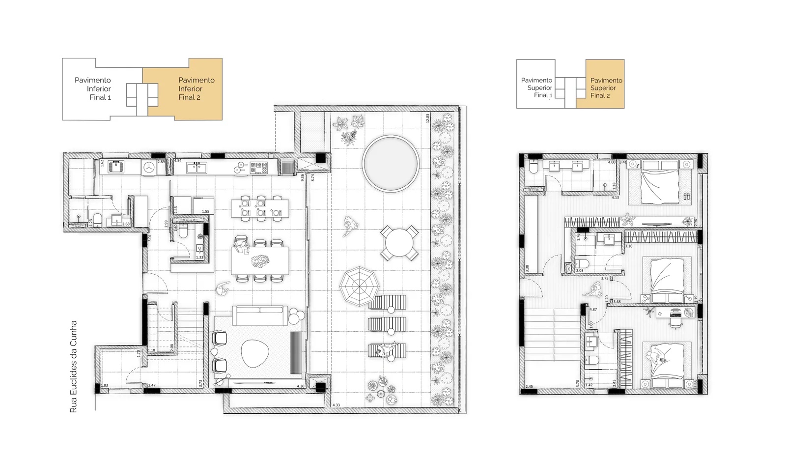 Planta do apartamento — referência Apartamento de Alto Padrão no Bigorrilho - Euclides Champagnat, Curitiba