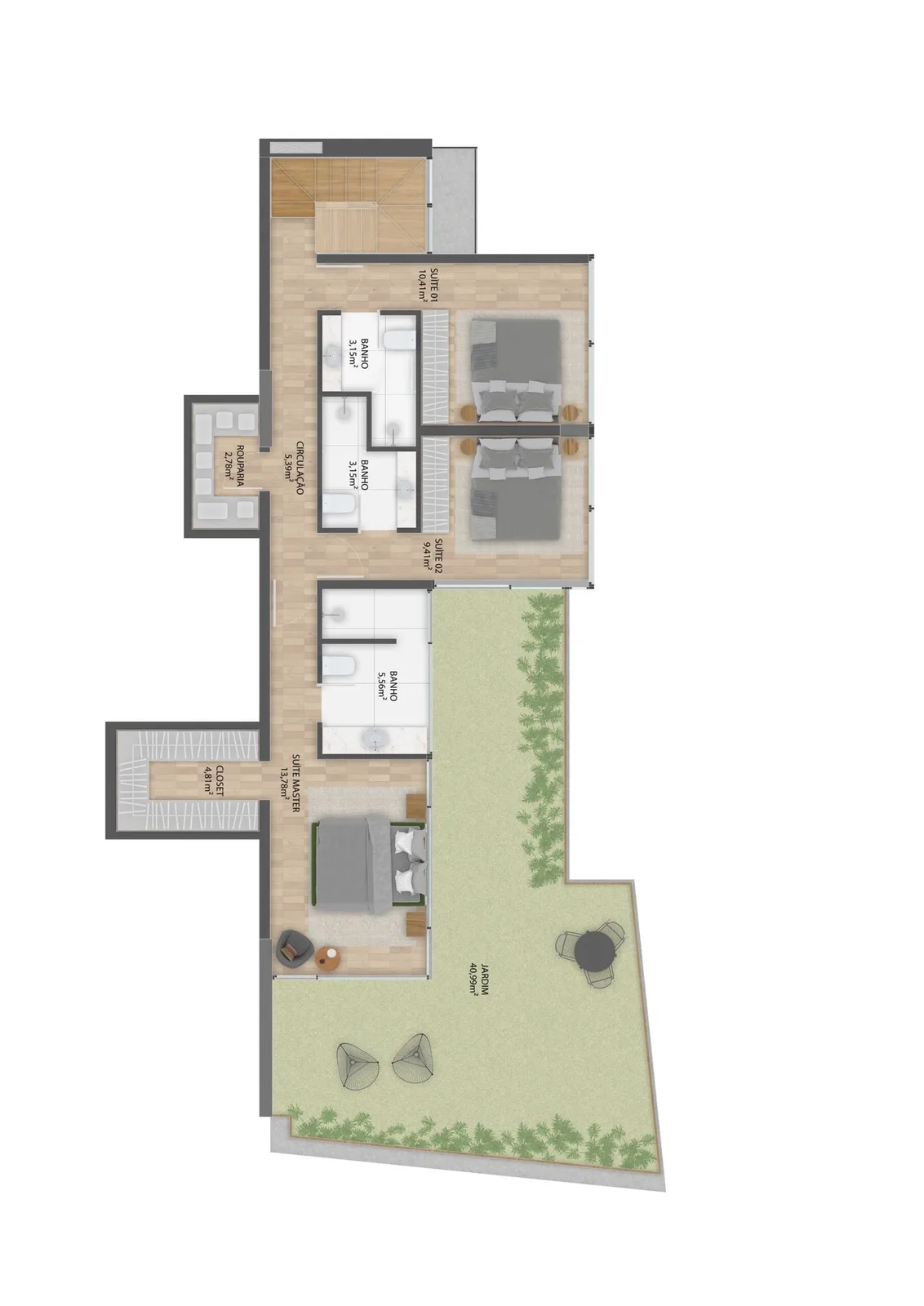 Planta do apartamento — referência Cobertura Final 4 - Superior