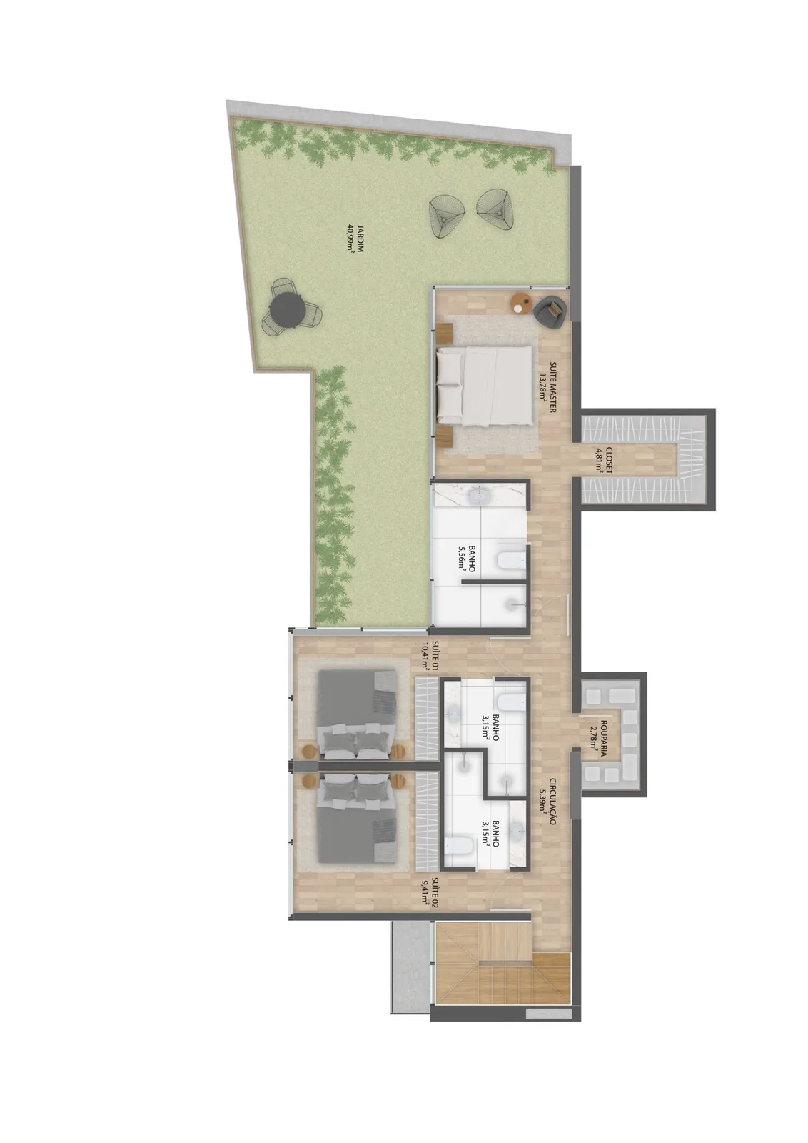 Planta do apartamento — referência Cobertura Final 2 - Superior