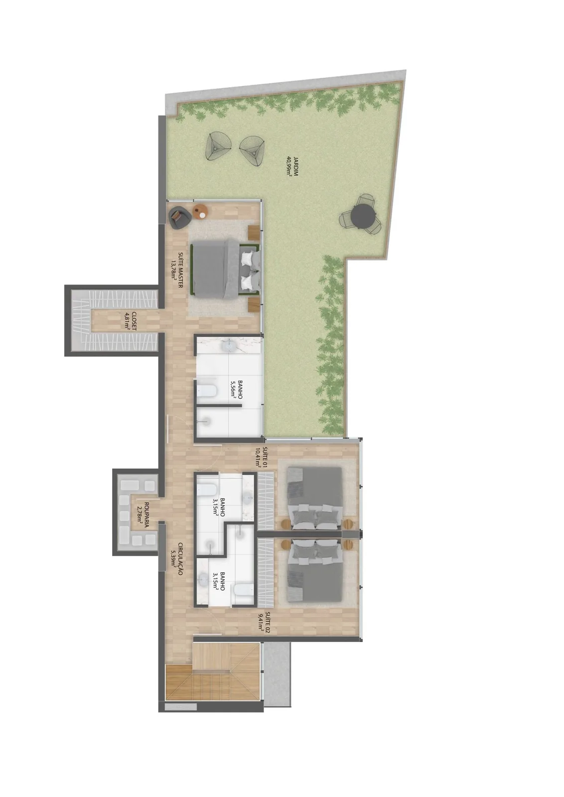 Planta do apartamento — referência Cobertura Final 3 - Superior