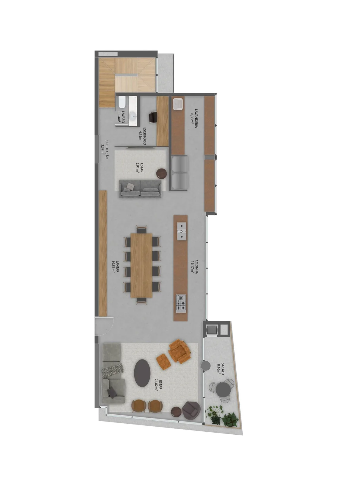 Planta do apartamento — referência Cobertura Final 4 - Inferior