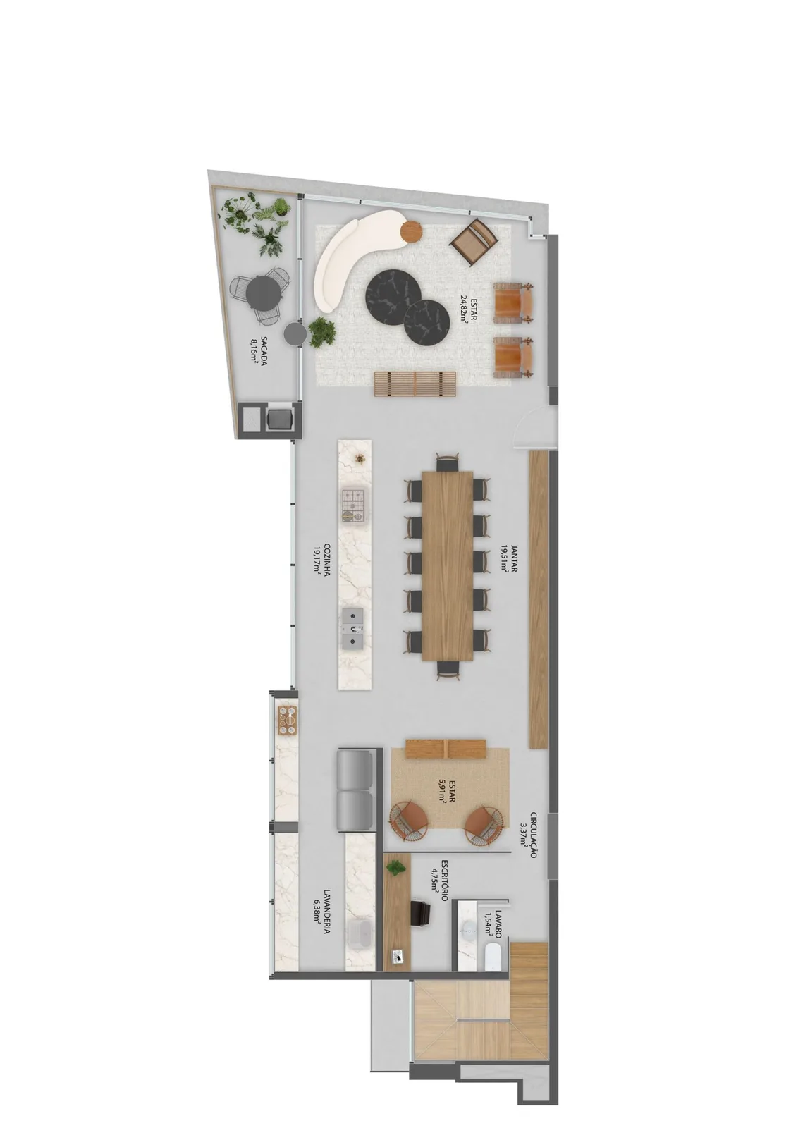 Planta do apartamento — referência Cobertura Final 2 - Inferior