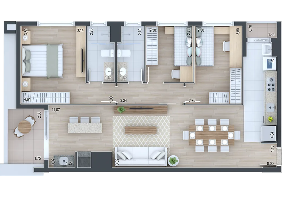 Planta do apartamento — referência Apartamento 302