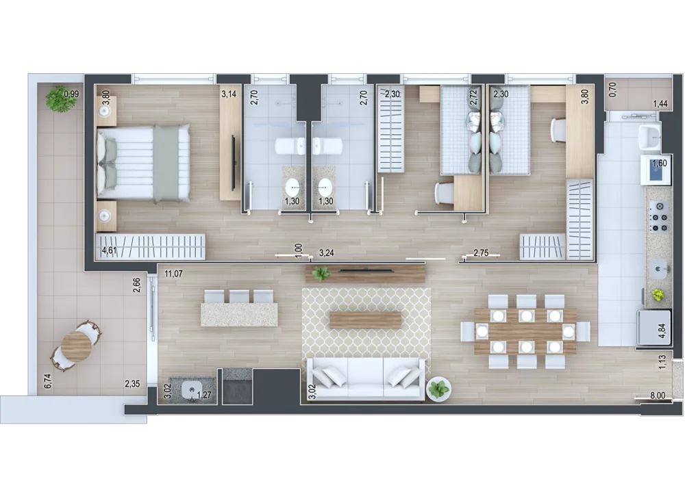 Planta do apartamento — referência Apartamento 202