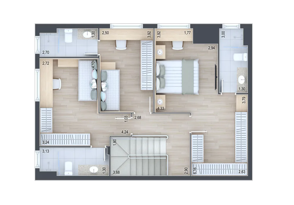 Planta do apartamento — referência Cobertura 708 - andar superior