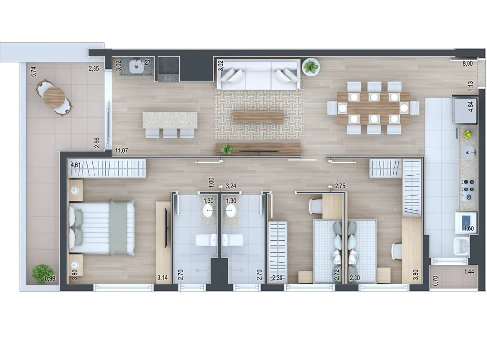 Planta do apartamento — referência Apartamento 201
