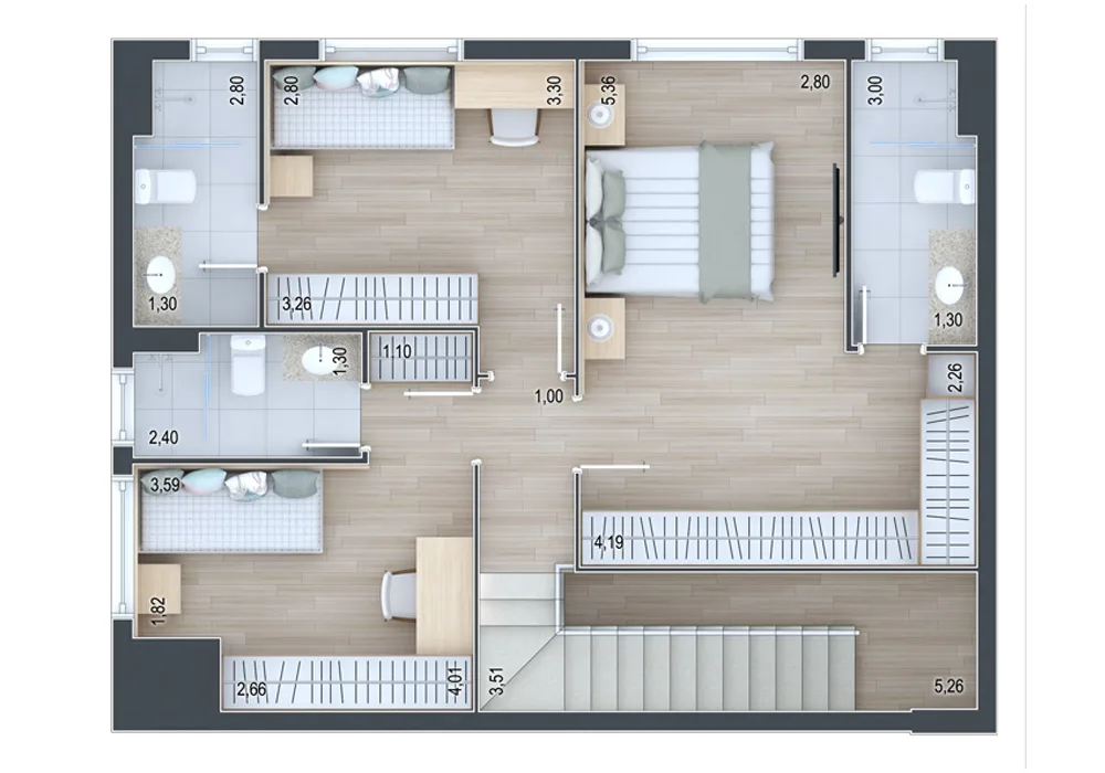 Planta do apartamento — referência Apartamento 502 - andar superior