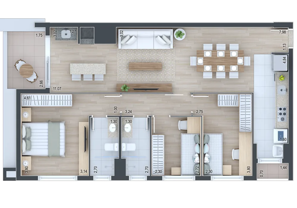 Planta do apartamento — referência Apartamento 301