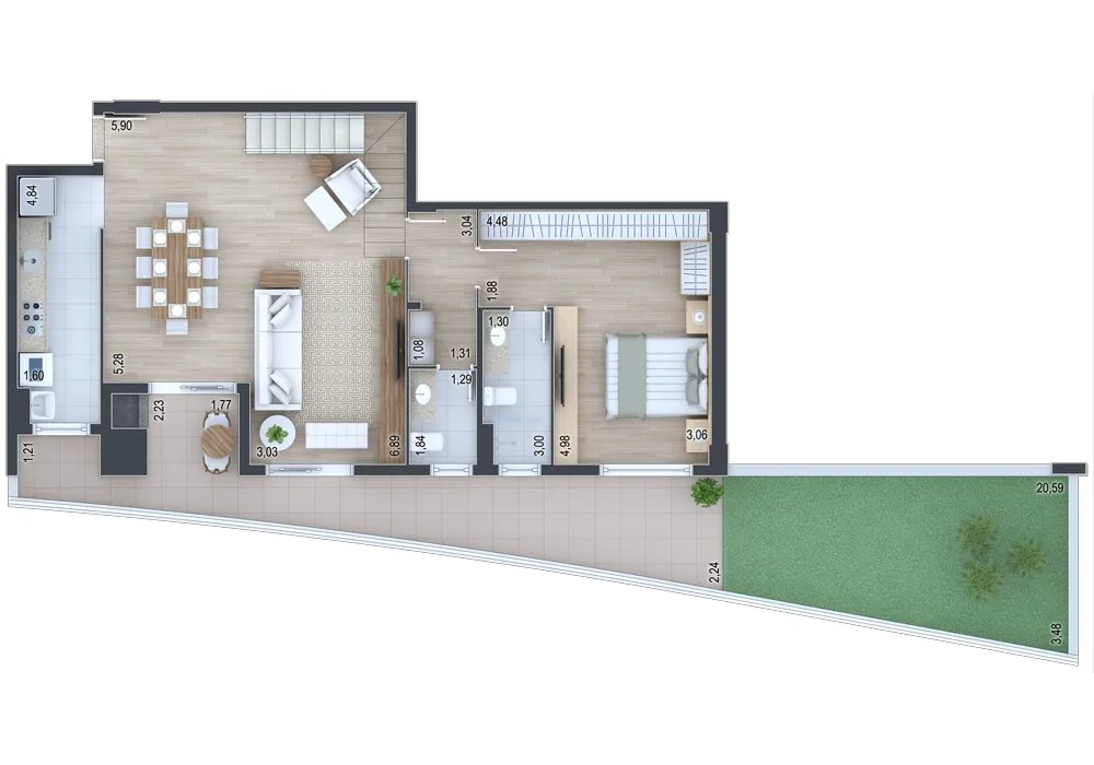 Planta do apartamento — referência Apartamento 5 - Térreo