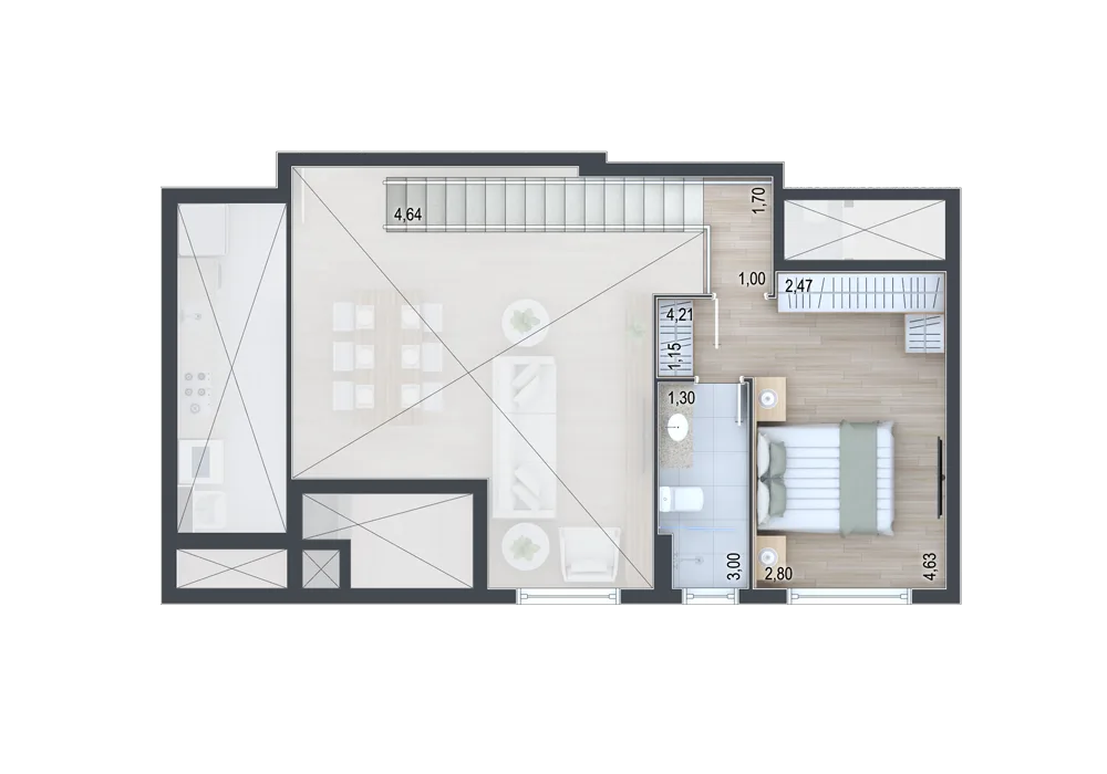 Planta do apartamento — referência Apartamento 9 - Mezanino