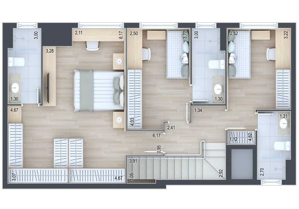 Planta do apartamento — referência Cobertura 710 - andar superior