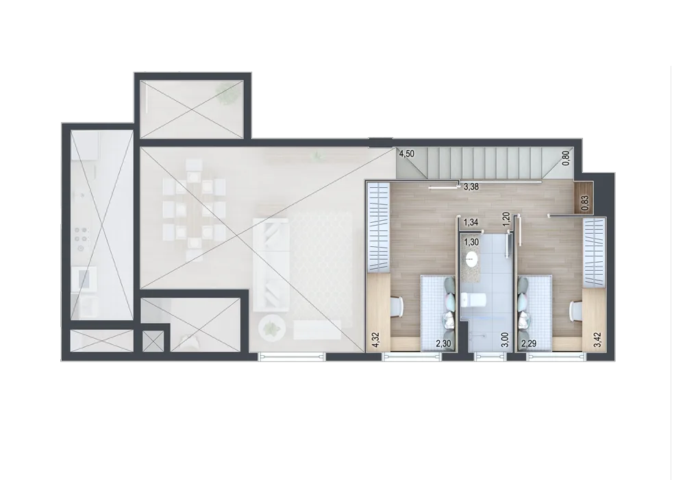 Planta do apartamento — referência Apartamento 11 - Mezanino