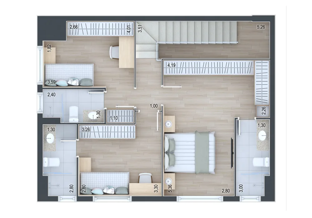 Planta do apartamento — referência Apartamento 501 - andar superior