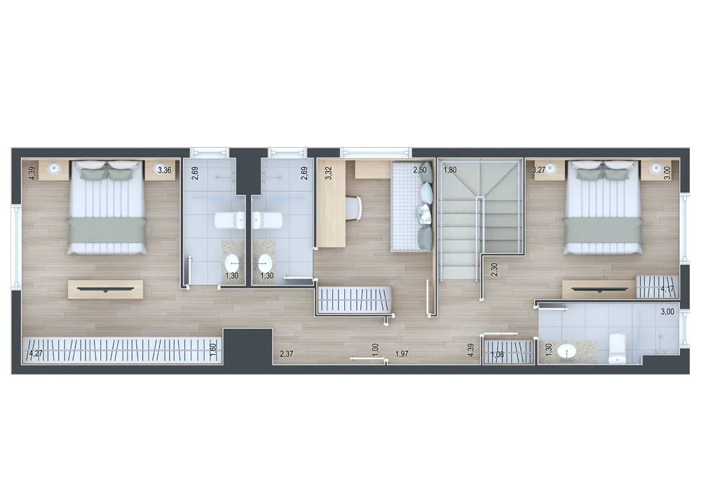Planta do apartamento — referência Apartamento 515 - andar superior