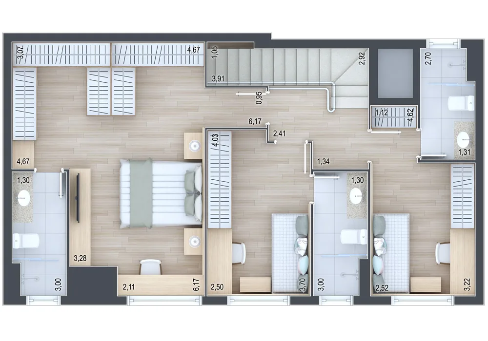 Planta do apartamento — referência Cobertura 709 - andar superior