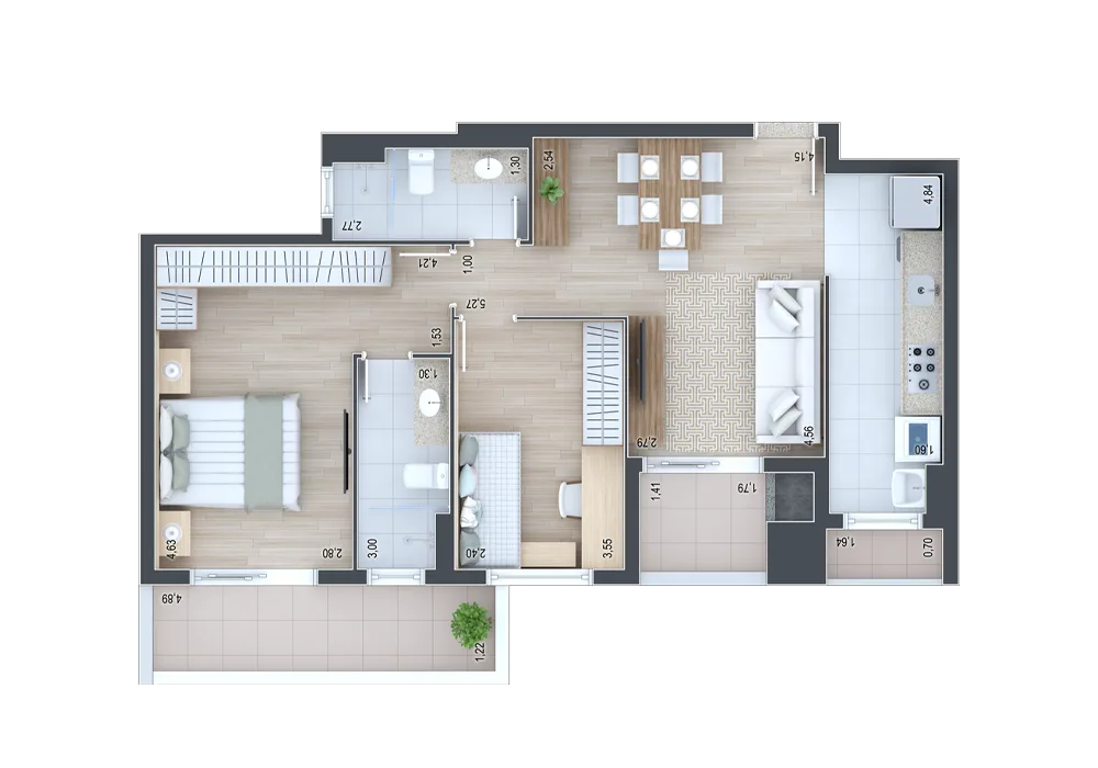 Planta do apartamento — referência Apartamento 214
