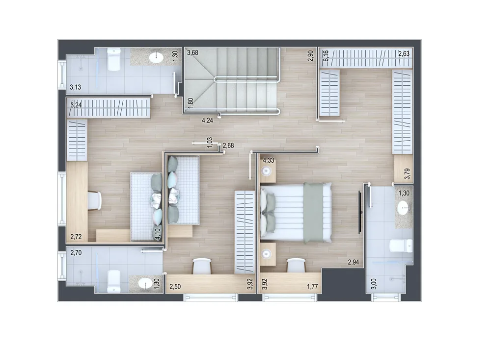 Planta do apartamento — referência Cobertura 707 - andar superior
