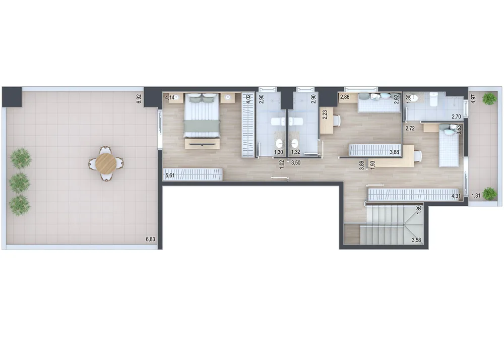 Planta do apartamento — referência Cobertura 706 - andar superior