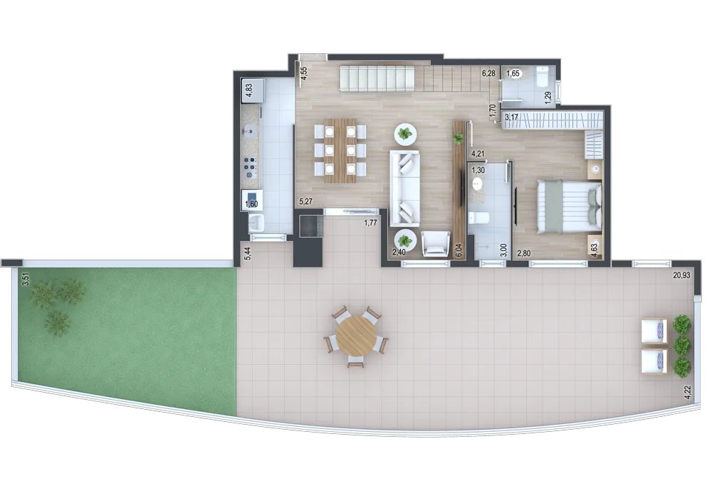 Planta do apartamento — referência Apartamento 9 - Térreo