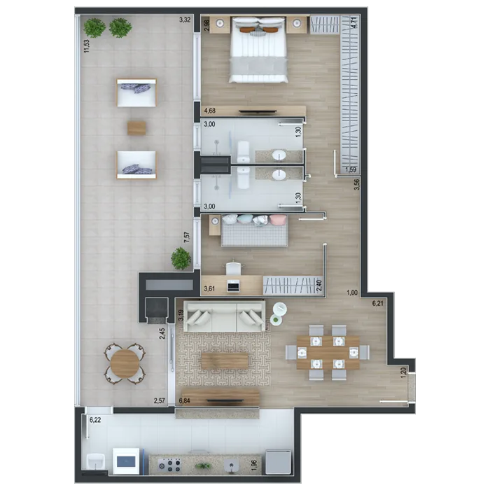 Planta do apartamento — referência Garden 04