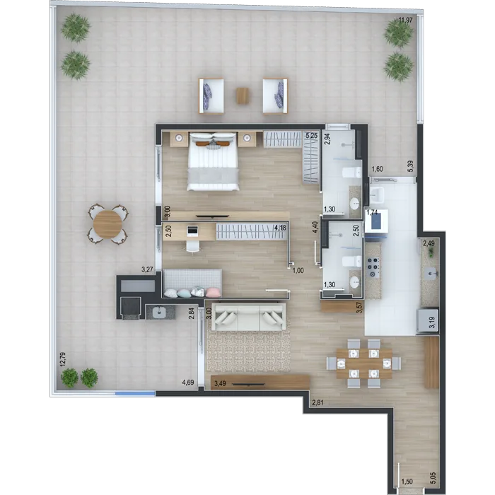 Planta do apartamento — referência Garden 15