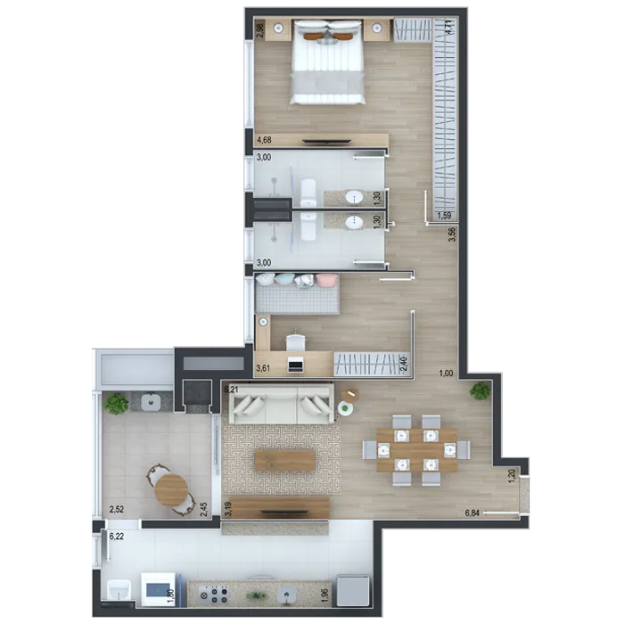 Planta do apartamento — referência Final 4