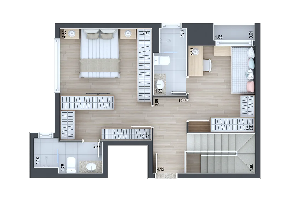 Planta do apartamento — referência Apartamento duplex 2502 - andar superior