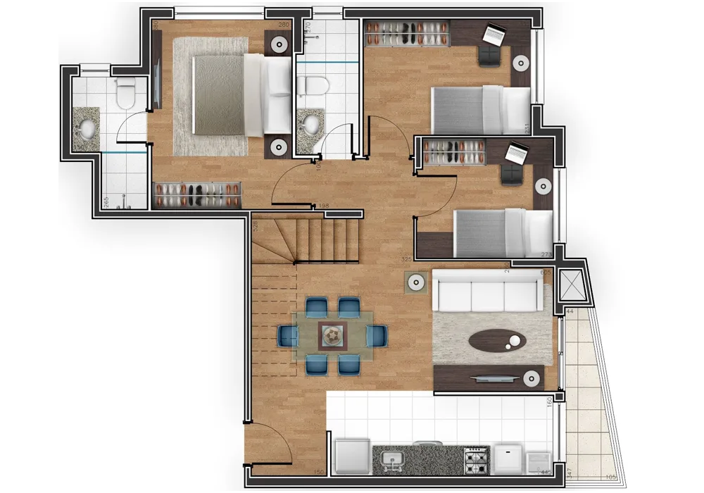 Planta do apartamento — referência Cobertura Duplex - Andar superior