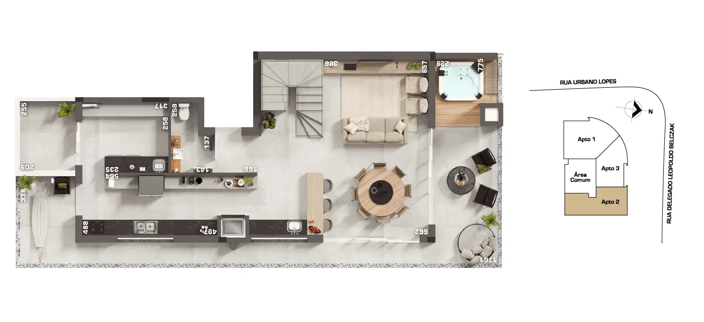 Planta do apartamento — referência gran solare cobertura duplex final 2 inferior