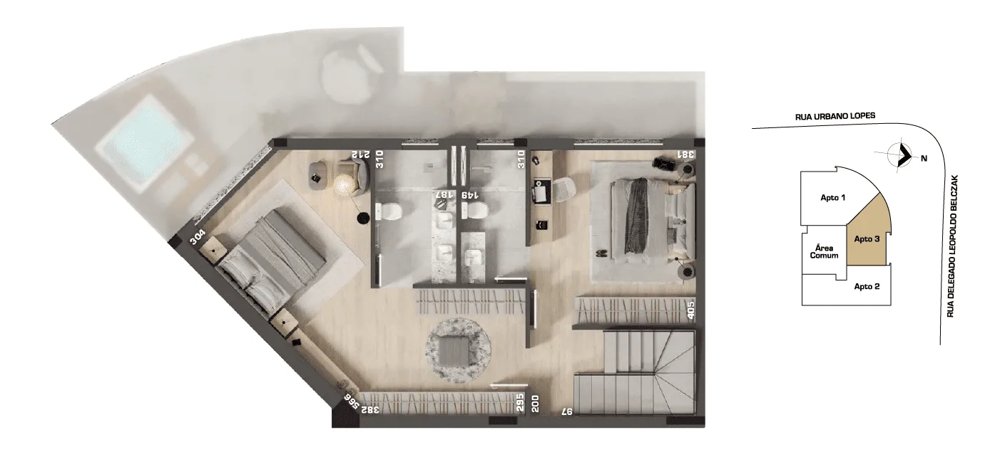 Planta do apartamento — referência gran solare cobertura duplex final 3 superior