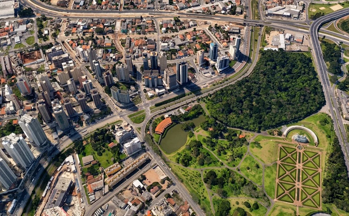 Vista aérea da região