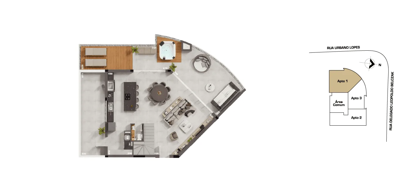 Planta do apartamento — referência gran solare cobertura duplex final 1 inferior 1