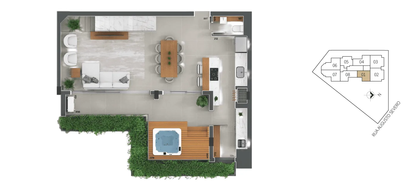 Planta do apartamento — referência sangioveses cobertura tipo 1 inferior