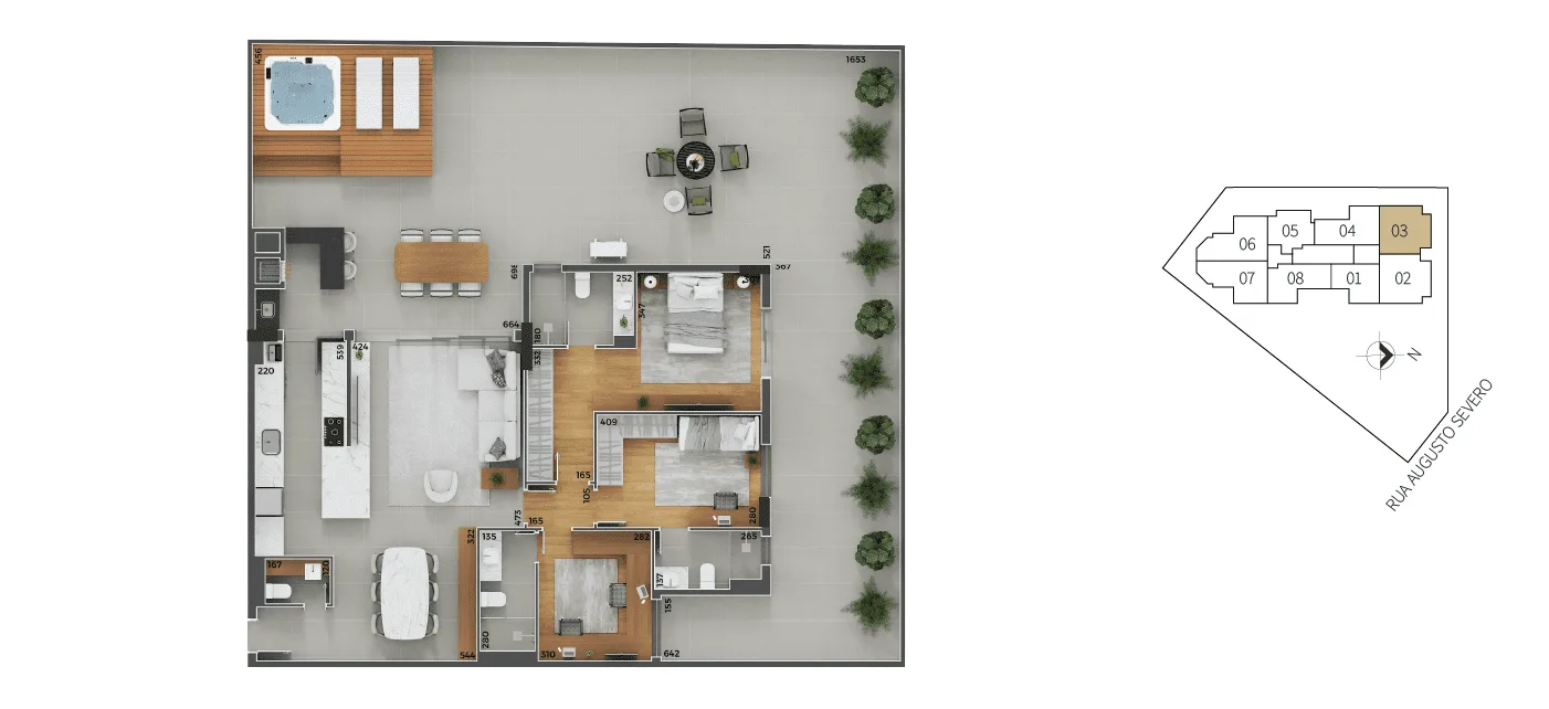 Planta do apartamento — referência sangiovese garden tipo 03