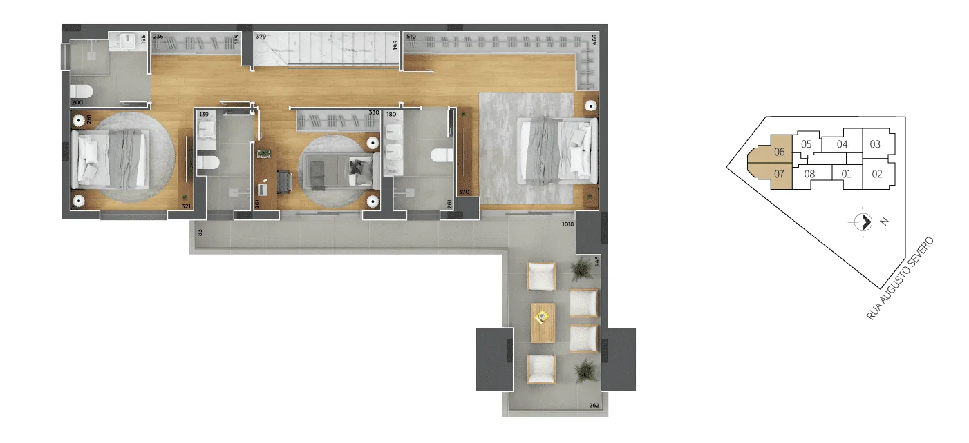 Planta do apartamento — referência sangioveses cobertura tipo 6 e 7 superior