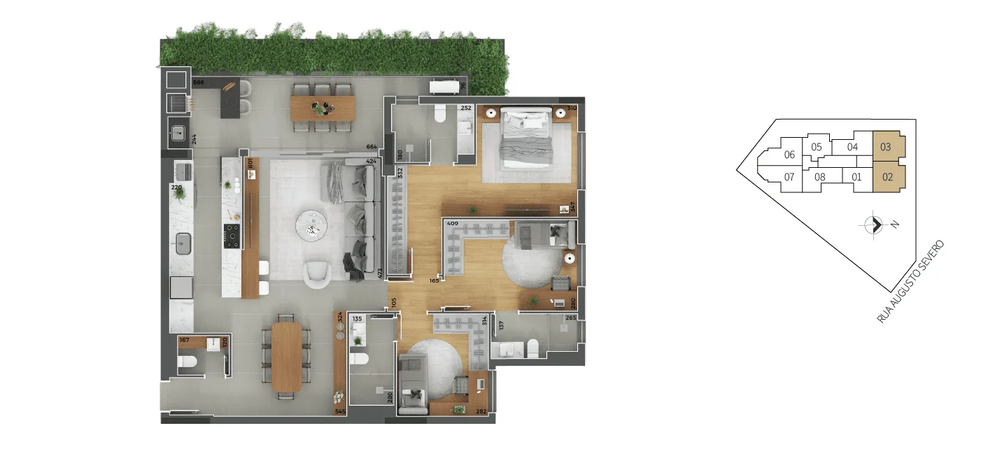 Planta do apartamento — referência sangiovese apartmento tipo 02 e 3