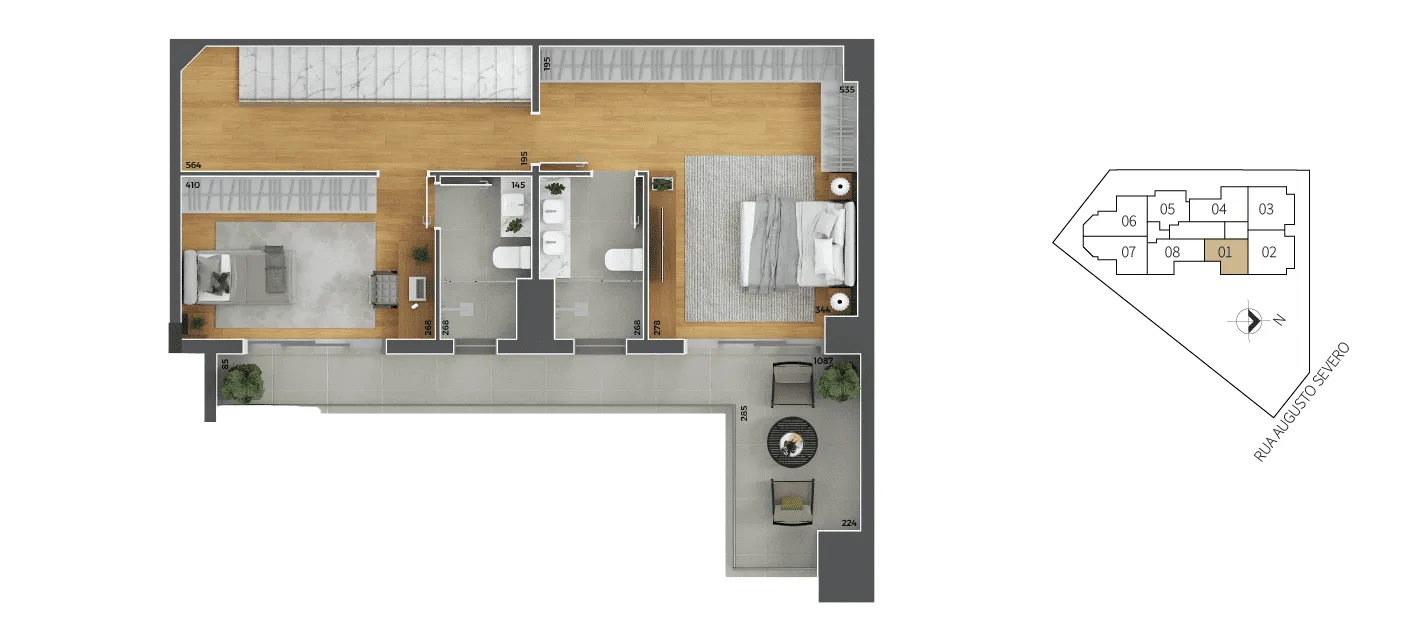 Planta do apartamento — referência sangioveses cobertura tipo 1 superior