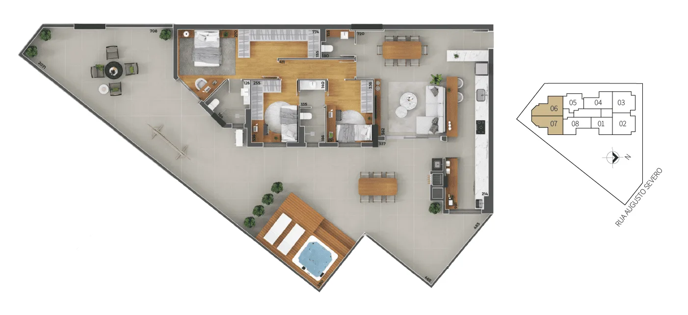 Planta do apartamento — referência sangiovese garden tipo 06 e 07