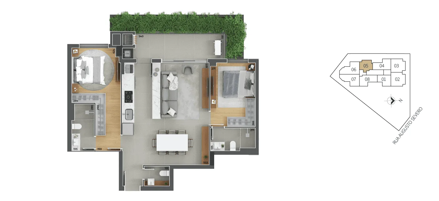 Planta do apartamento — referência sangiovese apartmento tipo 5