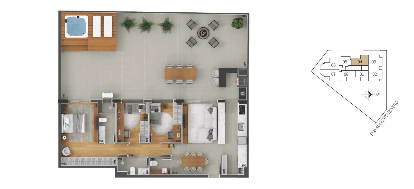 Planta do apartamento — referência sangiovese garden tipo 04